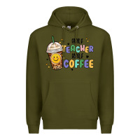 Army Green half teacher half coffee Premium Hoodie - MaliasSmallBusiness
