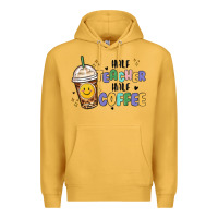 Mustard half teacher half coffee Premium Hoodie - MaliasSmallBusiness