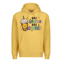 Antique Gold half teacher half coffee Premium Hoodie - MaliasSmallBusiness