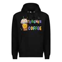 Black half teacher half coffee Premium Hoodie - MaliasSmallBusiness