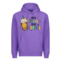 Purple half teacher half coffee Premium Hoodie - MaliasSmallBusiness