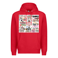 Red funny coffee quotes Premium Hoodie - MaliasSmallBusiness