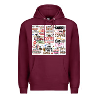 Burgundy funny coffee quotes Premium Hoodie - MaliasSmallBusiness