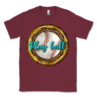 Burgundy baseball with sunflower round earrings Classic Tee - BundleAndBundleShop