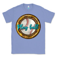 Colony Blue baseball with sunflower round earrings Classic Tee - BundleAndBundleShop