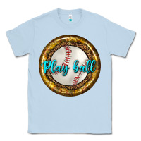 Dusty Blue baseball with sunflower round earrings Classic Tee - BundleAndBundleShop