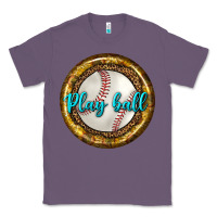 Lavender baseball with sunflower round earrings Classic Tee - BundleAndBundleShop