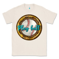Natural baseball with sunflower round earrings Classic Tee - BundleAndBundleShop
