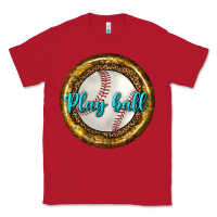 Red baseball with sunflower round earrings Classic Tee - BundleAndBundleShop