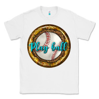 White baseball with sunflower round earrings Classic Tee - BundleAndBundleShop