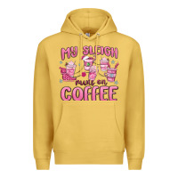Antique Gold my sleigh runs on coffee Premium Hoodie - MaliasSmallBusiness