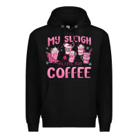 Black my sleigh runs on coffee Premium Hoodie - MaliasSmallBusiness