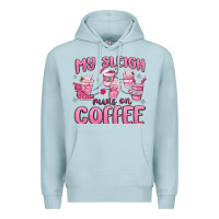 Blue Mist my sleigh runs on coffee Premium Hoodie - MaliasSmallBusiness