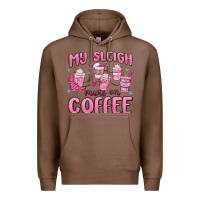 Chestnut my sleigh runs on coffee Premium Hoodie - MaliasSmallBusiness