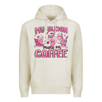 Oatmeal Heather my sleigh runs on coffee Premium Hoodie - MaliasSmallBusiness