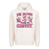 Pale Pink my sleigh runs on coffee Premium Hoodie - MaliasSmallBusiness