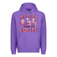 Purple my sleigh runs on coffee Premium Hoodie - MaliasSmallBusiness