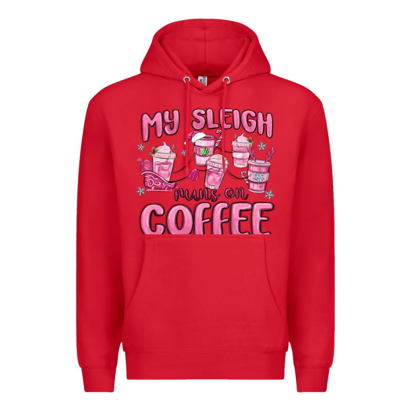 My Sleigh Runs On Coffee Premium Hoodie by MaliasSmallBusiness | Teevron