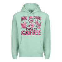 Seafoam my sleigh runs on coffee Premium Hoodie - MaliasSmallBusiness