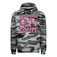 Slate Camo my sleigh runs on coffee Premium Hoodie - MaliasSmallBusiness