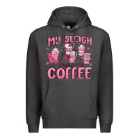 Charcoal Heather my sleigh runs on coffee Premium Hoodie - MaliasSmallBusiness