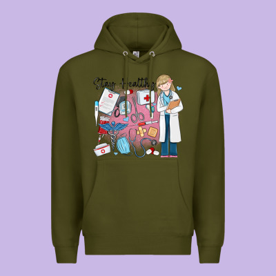 Premium Hoodie stay healthy nurse