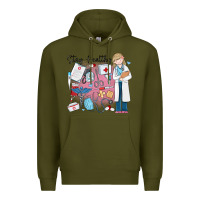 Army Green stay healthy nurse Premium Hoodie - MaliasSmallBusiness