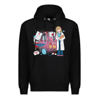 Black stay healthy nurse Premium Hoodie - MaliasSmallBusiness