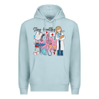 Blue Mist stay healthy nurse Premium Hoodie - MaliasSmallBusiness