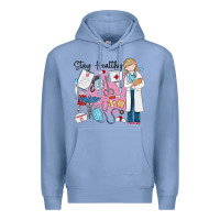 Colony Blue stay healthy nurse Premium Hoodie - MaliasSmallBusiness