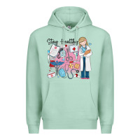 Seafoam stay healthy nurse Premium Hoodie - MaliasSmallBusiness