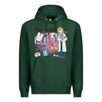 Sports Green stay healthy nurse Premium Hoodie - MaliasSmallBusiness