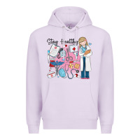 Lilac stay healthy nurse Premium Hoodie - MaliasSmallBusiness
