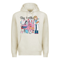 Oatmeal Heather stay healthy nurse Premium Hoodie - MaliasSmallBusiness