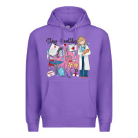 Purple stay healthy nurse Premium Hoodie - MaliasSmallBusiness