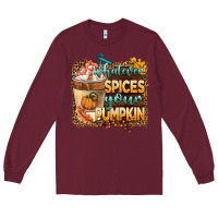 Burgundy whatever spıces your pumpkin Long Sleeve Tee - BarkalooDesign