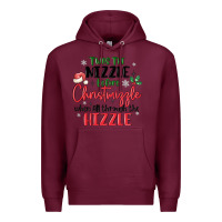 Burgundy twas the nizzle  before christmizzle Premium Hoodie - MaliasSmallBusiness