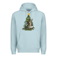 Blue Mist hunting christmas tree Premium Hoodie - MaliasSmallBusiness