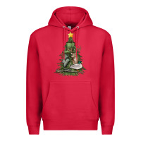Cardinal hunting christmas tree Premium Hoodie - MaliasSmallBusiness