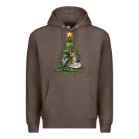 Coffee hunting christmas tree Premium Hoodie - MaliasSmallBusiness
