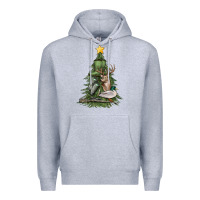 Heather Grey hunting christmas tree Premium Hoodie - MaliasSmallBusiness
