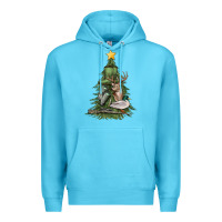 Ocean Blue hunting christmas tree Premium Hoodie - MaliasSmallBusiness