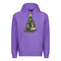 Purple hunting christmas tree Premium Hoodie - MaliasSmallBusiness