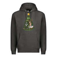 Charcoal Heather hunting christmas tree Premium Hoodie - MaliasSmallBusiness