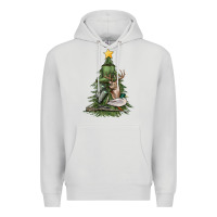 Dove Grey hunting christmas tree Premium Hoodie - MaliasSmallBusiness