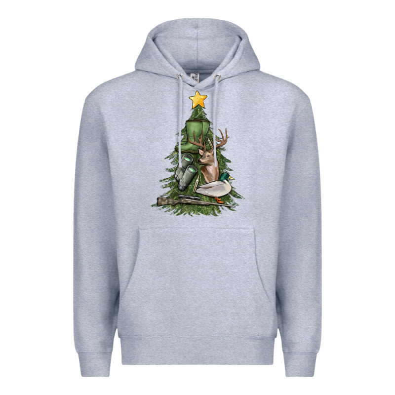 Hunting Christmas Tree Premium Hoodie by MaliasSmallBusiness | Teevron