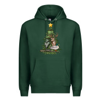 Sports Green hunting christmas tree Premium Hoodie - MaliasSmallBusiness