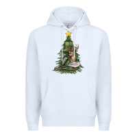 White hunting christmas tree Premium Hoodie - MaliasSmallBusiness