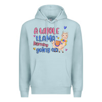Blue Mist a whole llama learning going on Premium Hoodie - MaliasSmallBusiness