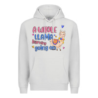 Dove Grey a whole llama learning going on Premium Hoodie - MaliasSmallBusiness